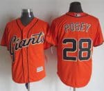 Giants #28 Buster Posey Orange Alternate New Cool Base Stitched Jersey