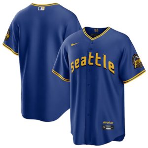Seattle Mariners Blank Royal 2023 City Connect Cool Base Stitched Jersey
