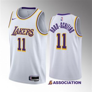 Los Angeles Lakers #11 Jalen Hood-Schifino White 2023 Draft Association Edition Stitched Jersey
