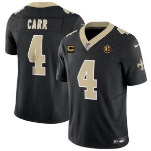 New Orleans Saints #4 Derek Carr Black 2023 F.U.S.E. With 4-Star C Patch And John Madden Patch Vapor Limited Stitched Jersey