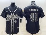 New Orleans Saints #41 Alvin Kamara Black Reflective With Patch Cool Base Stitched Jersey