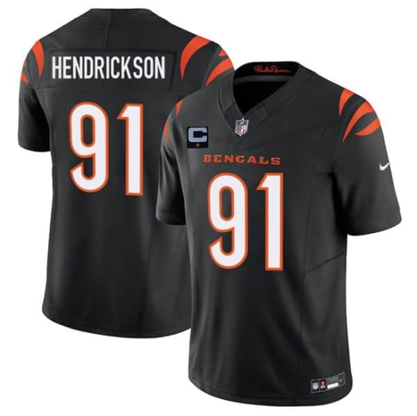 Cincinnati Bengals #91 Trey Hendrickson Black 2025 F.U.S.E. With 1-Star C Patch Vapor Untouchable Limited Stitched Jersey