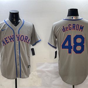 New York Mets #48 Jacob DeGrom Gray 2025 Spring Training Cool Base Stitched Jersey