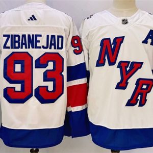 New York Rangers #93 Mika Zibanejad White 2023-2024 Stadium Series Stitched Jersey
