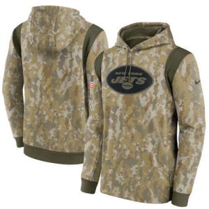 New York Jets Camo 2021 Salute To Service Therma Performance Pullover Hoodie