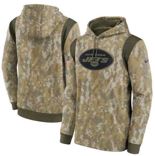 New York Jets Camo 2021 Salute To Service Therma Performance Pullover Hoodie