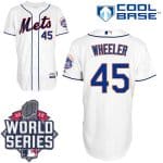 Mets #45 Zack Wheeler White Cool Base W 2015 World Series Patch Stitched Jersey