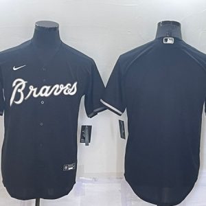 Atlanta Braves Blank Black Cool Base Stitched Baseball Jersey