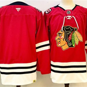 Chicago Blackhawks Blank Red 2025 Home 100th Anniversary Stitched