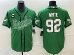 Philadelphia Eagles #92 Reggie White Green With C Patch Cool Base Stitched Jersey