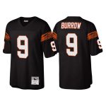 Cincinnati Bengals #9 Joe Burrow Black Throwback Legacy Stitched Jersey