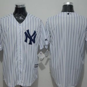 Yankees Blank White Strip New Cool Base Stitched Jersey