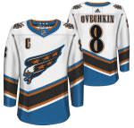 Washington Capitals #8 Alex Ovechkin White Throwback Stitched Jersey