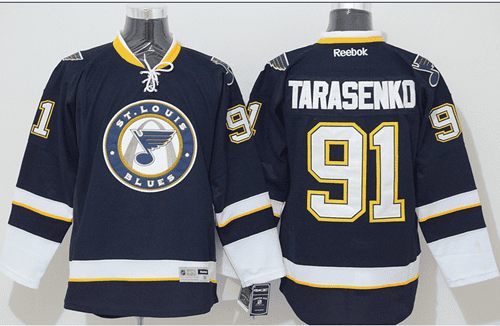 Blues #91 Vladimir Tarasenko Dark Blue Third Stitched Jersey