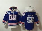 New York Giants #56 Lawrence Taylor Blue Ageless Must-Have Lace-Up Pullover Hoodie