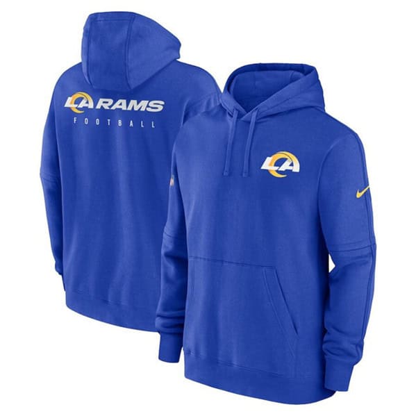 Los Angeles Rams Blue Sideline Club Fleece Pullover Hoodie