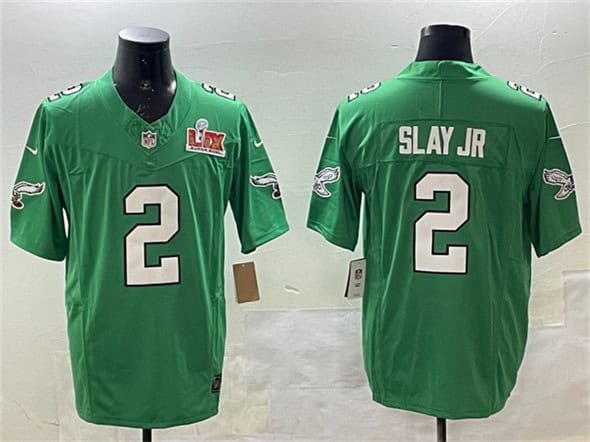 Philadelphia Eagles #2 Darius Slay Jr. Green 2025 Super Bowl LIX Patch F.U.S.E. Throwback Vapor Untouchable Limited Stitched Jersey