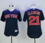 Red Sox #21 Roger Clemens Navy Blue Flexbase Authentic Collection Stitched Jersey