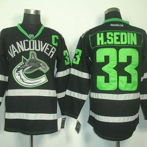 Canucks #33 Henrik Sedin Black Ice Stitched Jersey