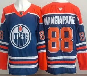 Edmonton Oilers #88 Andrew Mangiapane Blue Authentic Jersey