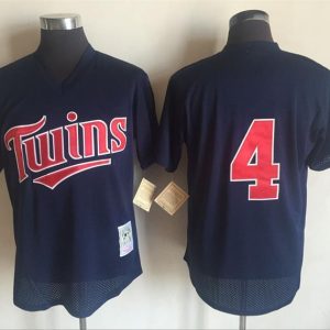 Minnesota Twins #4 Paul Molitor Mitchell And Ness Navy Blue 1996 Throwback Stitched Jersey