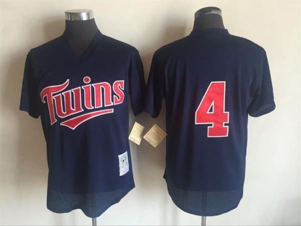 Minnesota Twins #4 Paul Molitor Mitchell And Ness Navy Blue 1996 Throwback Stitched Jersey