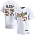 Los Angeles Dodgers #57 Luis Garcia 2025 White Gold Collection Limited Jersey