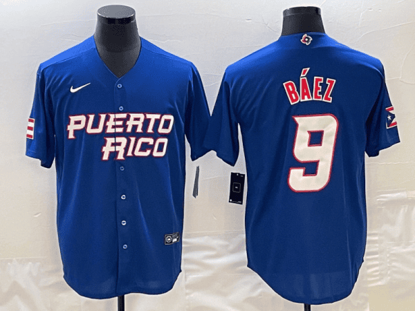 Puerto Rico #9 Javier B¨¢ez 2023 Royal World Classic Stitched Jersey