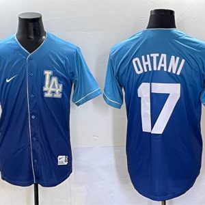 Los Angeles Dodgers #17 Shohei Ohtani Blue Stitched Jersey