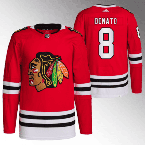 Chicago Blackhawks #8 Ryan Donato Red Stitched Jersey