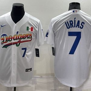 Los Angeles Dodgers #7 Julio Urias White Cool Base Stitched Baseball Jersey