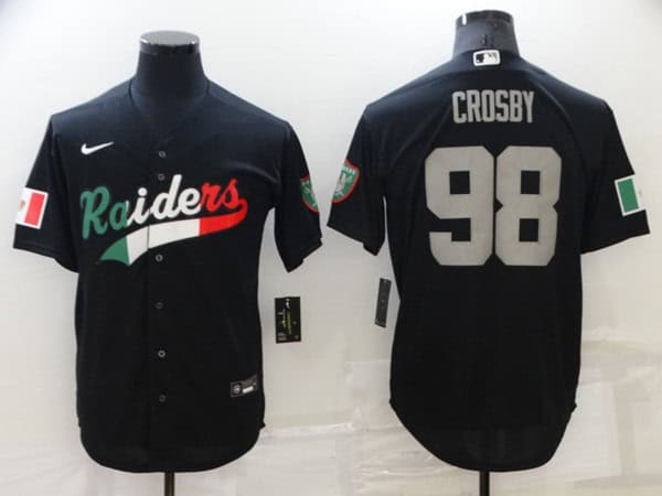 Las Vegas Raiders #98 Maxx Crosby Black Mexico Stitched Jersey