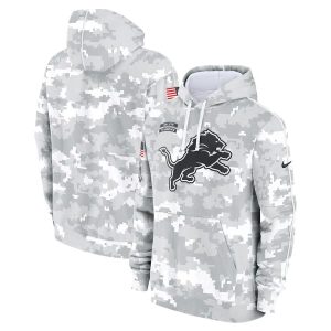 Detroit Lions 2024 Arctic Camo Salute To Service Club Fleece Pullover Hoodie