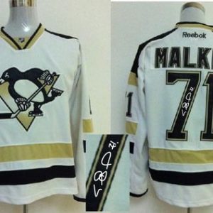 Penguins #71 Evgeni Malkin White 2014 Stadium Series Autographed Stitched Jersey