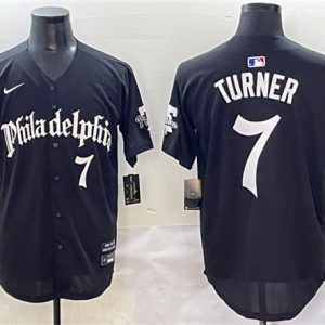Philadelphia Phillies #7 Trea Turner Black Gothic Vapor Limited Stitched Jersey