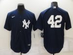New York Yankees #42 Mariano Rivera Navy Cool Base Stitched Baseball Jersey