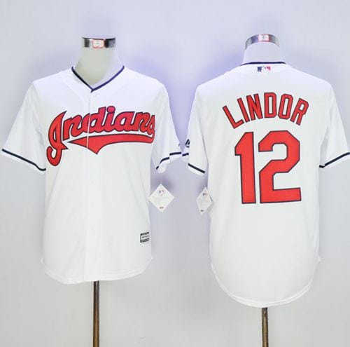 Indians #12 Francisco Lindor White New Cool Base Stitched Jersey