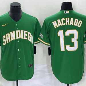 San Diego Padres #13 Manny Machado Green Cool Base Stitched Jersey