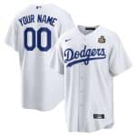 Los Angeles Dodgers Custom White 2024 World Series Cool Base Stitched Jersey