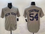 New York Yankees #54 Aroldis Chapman Gray Cool Base Stitched Jersey