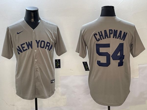 New York Yankees #54 Aroldis Chapman Gray Cool Base Stitched Jersey