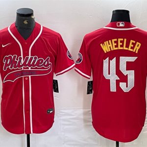 Philadelphia Phillies #45 Zack Wheeler Red 2024 City Connect Stitched Jersey