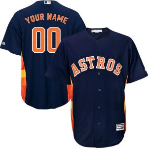 Houston Astros Customized Majestic Navy Blue Bound Official Cool Base Custom Stitched Jersey