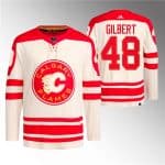 Calgary Flames #48 Dennis Gilbert 2023 Cream Classic Primegreen Stitched Jersey