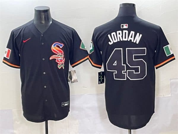 Chicago White Sox #45 Michael Jordan Black Mexico Limited Stitched Jersey