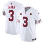 Arizona Cardinals #3 Budda Baker White 2023 F.U.S.E. With 4-Star C Patch And John Madden Patch Vapor Limited Stitched Jersey