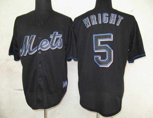 Mets #5 David Wright Black Fashion Stitched Jersey