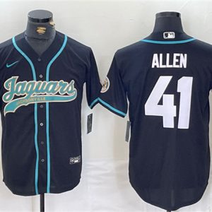 Jacksonville Jaguars #41 Josh Allen Black With Patch Cool Base Stitched Jersey