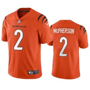 Cincinnati Bengals #2 Evan McPherson Orange Vapor Untouchable Limited Stitched Jersey