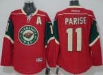 Wild #11 Zach Parise Red Stitched Jersey
